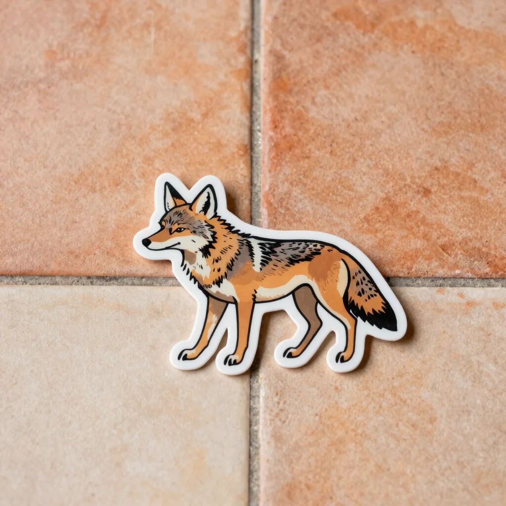 Smirking Coyote Vinyl Sticker